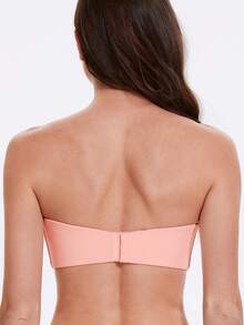 MELENECA Women's Strapless Bra For Large Bust Minimizer Unlined Bandeau With Underwire - Dusty Pink - View 3
