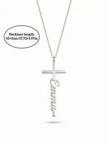 Personalized Cross Necklace, Customized Faith Jewelry, Engraved Gift For Women, Personalized Name Necklace, Simple Halloween Gift, Customized Religious Gift, Suitable For Daily Wear And Gatherings - Multicolor - View 8