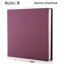 亞麻照片相簿 自黏式剪貼簿相簿 適用 2x3 4x6 5x7 8x10 10x12 照片 DIY 相本，生日禮物送給女性媽媽，婚禮家庭旅行收納本，返校季，學校用品 - 彩色 - 查看 21