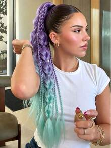 Trenzas de Burbuja Retorcidas de Colores Mixtos Hechas a Mano - Extensiones de Cabello Estilo Vacaciones para Mujeres, Versátiles para Todos los Tipos de Cabello 24 Pulgadas - Multicolor - Ver 9