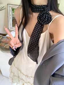 1件 Y2K 豹紋波點玫瑰花絲巾 女款薄款長條腰帶 腰鏈 領巾 絲帶飾品 - 彩色 - 查看 11