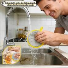 Double-Sided Dishwashing Sponge, Double-Sided Kitchen Cloth, Cleaning Sponge, Pot Scrubbing Sponge, Multi-Purpose Absorbent Sponge, Dish Cleaning Brush, Durable Reusable Kitchen Cleaning Sponge, Kitchen Supplies, Home Products - Multiple Styles - View 7