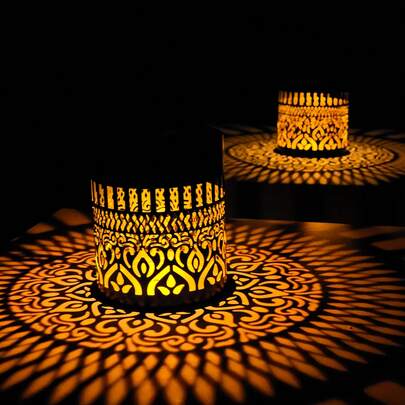1/2/4 Packs Decorative Solar Mandala Lights, Solar Mandala Lights Outdoor, Mandala Theme Waterproof Fence Light For Garden Post Patio Backyard Yard Decor