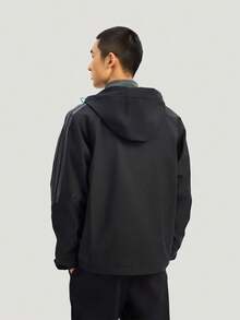 Adidas 男士 TH 軟殼連帽梭織外套 KR2496 - 黑色 - 查看 3