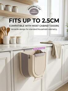 7L Foldable Hanging Kitchen Waste Bin, Cabinet Door Mount Trash Can With Scraper, Wall Mount Compost Bin For Food Waste, Space-Saving Under Sink Garbage Bin, Multi Colors Available - Multiple Specifications - View 9