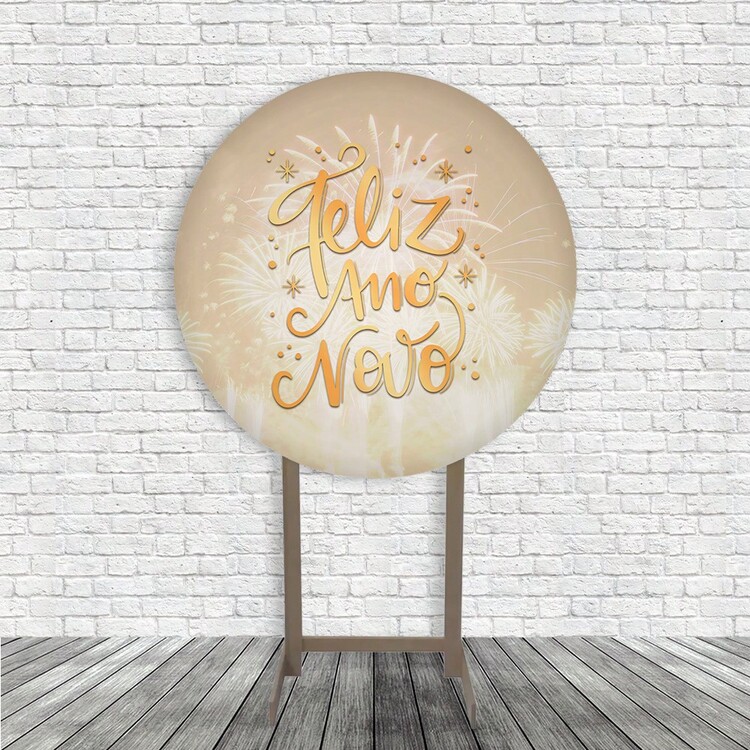 Happy New Year Party Backdrop And Cylinder Covers With Elastic - Round Panel 248 - View 4