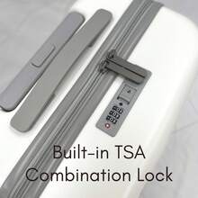JLY ABS+PC Hard Shell Luggage, Single Suitcase Or 3-Piece Set, TSA Lock, 360° Spinner Wheels, Textured Finish, 17/20/24/28 Inch Options - White - View 7