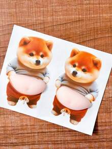 Silicone Car Anti-Collision Sticker, Big Belly Corgi Shiba Inu Sticker, Anti-Collision Sticker, Car Accessories - Multicolor - View 7