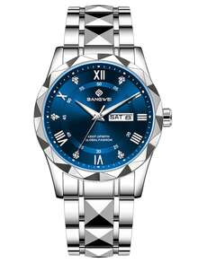 LIGE Fashion Casual Luxury Men's Watch, Waterproof Luminous Quartz Watch With Calendar Dial Wristwatch - Silver - View 17