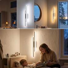 wamblz 可充電無線壁燈 50cm 可調光電池供電壁燈 磁吸式鋁製 LED 壁燈 適用於臥室、客廳、走廊、樓梯間、洞洞板、沙發、電視背景牆 白色 - 白色的 - 查看 11