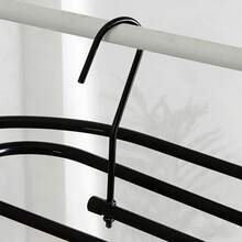 1pc Black Iron Oval Spiral Hanging Rack, Space-Saving Rotatable Bedding & Blanket Drying Rack, Suitable For Balcony And Laundry Room - View 8