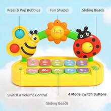 Early Learning Sensory Musical Insect Piano Favors For Kids,Early Development & Activity Toys,Fine Motor Skills & Visual Sensory Development, Halloween Birthday Christmas Gift For Boys Girls - Multicolor - View 5