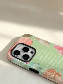 1pc Gentle Healing Scripture Slogan Flower Shell Starfish Pattern Design, Phone 17 Pro Max Phone Case, Compatible With Phone 16 Pro Max, 15 Pro Max, 14 Pro Max, High-End Fashionable & Interesting Phone Case, Compatible With 11/12/13/14/15/16 Pro Max Plus, Elegant Design Suitable For Men And Women, Perfect Gift For Friends, Besties On Holidays, Birthdays, Daily, Anniversaries! - Multicolor - View 4