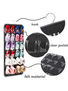 1pc Baby Shoe Storage Rack, Children's Multi-Layer Hanging Shoe Box Organizer, Wall-Mounted Space-Saving Home Shoe Cabinet Organizer - Multicolor - View 8