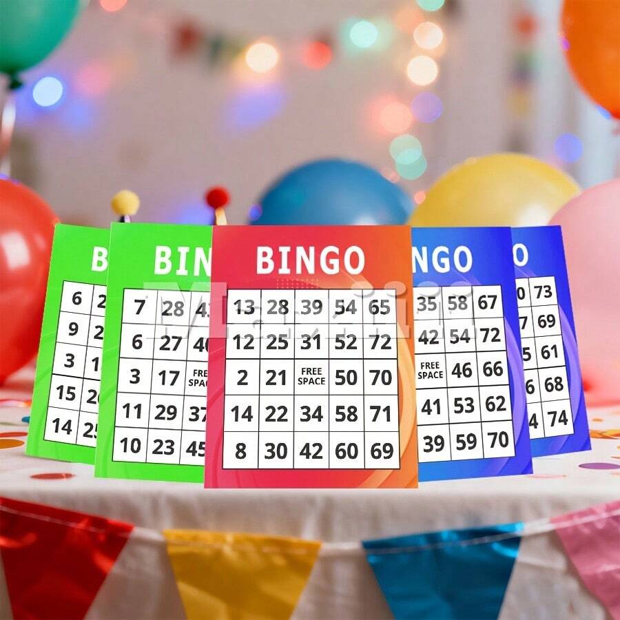 30pcs Unique Party Bingo Game Cards, Universal Bingo Game, Party Card Game, Interactive Game, Suitable For Baby Shower, Gender Reveal Party, Wedding, Bachelorette Party, Christmas, Halloween, Valentine's Day, New Year, Birthday, Graduation, Family Gathering, Club Activity Indoor Game, Icebreaker Game, Social Game - Multicolor - View 1