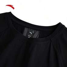 Anta Butterfly Back Ice Silk T-Shirt | UV Protection Sun Protection Short Sleeve T-Shirt Women's Summer Moisture-Wicking Breathable Running Sports Top - Basic Black-5 - View 3