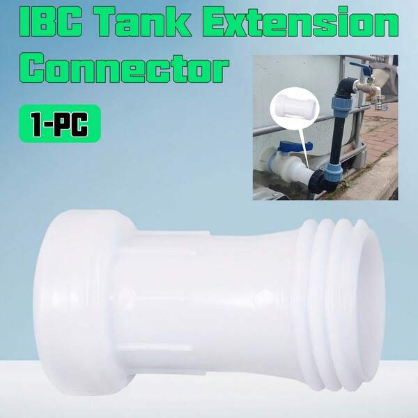 IBC Tank Extension Connector White, Expanded Drainage Pipe Joint, Rain Barrel Flow Pipe Connector, Water Storage Tank Adapter Accessory, Pressure-Resistant, Rust-Proof And Easy To Install