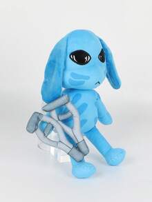 BIUBLIULAND Boneka Anjing Lucu Bertelinga Panjang Biru Ukuran 10 Inci, Boneka Hewan Kartun Lembut dengan Kacamata/Tongkat Penopang, Mainan Figur Karakter Game Lucu dan Menyeramkan untuk Hadiah Anak-Anak Penggemar - MultiWarna - View 7