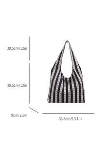 Women's Large Capacity Daily Commute Fashion Solid Color Shoulder Bag - Black - View 5