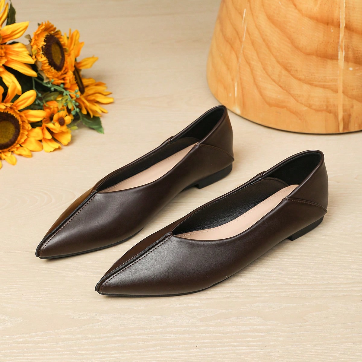 Women's Pointed Toe Flat Loafers, Low Vamp, 2026 Spring/Summer New Style, Driving Loafers, Casual Soft Sole, British Style, Work Shoes, Plus Size Women's Shoes 41-43