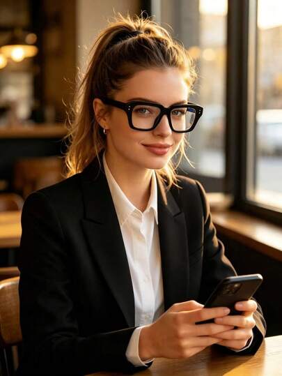 AINII 1 Piece European And American Retro Style Unisex Fashion Glasses, Reducing Eye Strain For TV, Phone, And Computer Use Solid Color Casual
