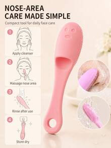 5pcsSilicone Nose Cleaning Brush Is Suitable For Blackhead And Pore Cleaning, Massage Tool, Daily Skin Care, School, Family, Travel, And Gift Giving - Multicolor - View 1