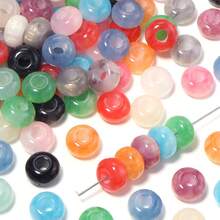10pcs High Quality 14mm Gilded Multi-Color Flat Round Large Hole Beads, Exquisite Loose Spacing Beads, Suitable For Jewelry, Jewelry Making Bracelets, Necklaces, Earrings, Keychains, Phone Chains, DIY Handicrafts Enthusiasts - Gilded Solid Color - View 6