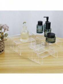 1/3/6pcs Acrylic Display Stand, Acrylic Display Riser, Transparent Display Rack, Suitable For Shelves, Desserts, Cupcakes, Candies, Food, Desktop Collectibles, Product Display Stand, Figurines, Jewelry Display Rack - Clear - View 5