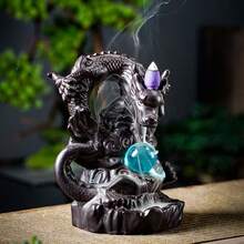 1pc Blue Backflow Incense Burner, Large/Medium/Small Size, Home Decor Ornament, Gift For Friends - Star - View 5
