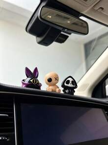 Dark Style Ghost Plush Black Cat Car Dashboard Ornament, Quirky Skeleton Rabbit Interior Decor, Cool Dark Aesthetic Combination Car Accessories, One-Eyed Black Cat Plush Doll Car Dashboard Ornament - Ghost Skeleton Cat - View 10