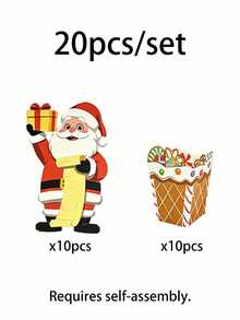 20pcs/Set Christmas Gift Boxes And Greeting Cards - Suitable For Wedding Favors, Baby Shower And Birthday Party. These Gift Boxes Feature Christmas Tree And Santa Claus Designs, Making Them Ideal For Holiday Parties And Bridal Showers. - Multicolor - View 12