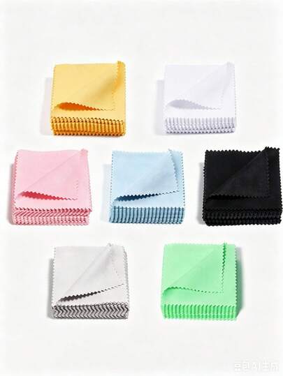 50pcs Jewelry Gold & Silver Cleaning Cloth, Silver Polishing Cloth, Gold & Platinum Small Polishing Cloth, Screen, Glasses, Jewelry Maintenance Cleaning Wiping Cloth, Suitable For Daily Cleaning And Maintenance Of Accessories