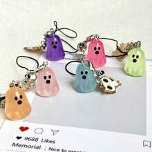1 buah Gantungan Rantai Ponsel Kucing Hantu Warna-warni Baru untuk Halloween, Aksesori Ponsel Kamera CCD - MultiWarna - View 2