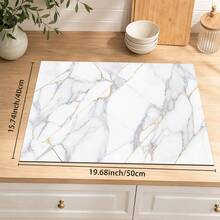 1 pieza Alfombrilla de secado de cocina de tierra de diatomeas con patrón de mármol blanco y dorado, alfombrilla de secado rápido y antideslizante para cafetera y platos, adecuada para encimera de cocina y mesa de comedor - Multicolor - Ver 12
