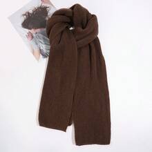 1pc Men's Soft Knitted Warm Solid Color Versatile Minimalist Casual Scarf - Multicolor - View 10