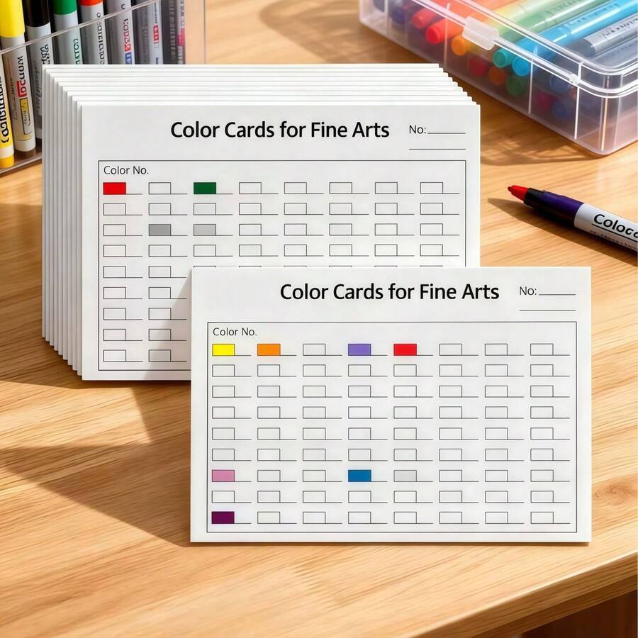 Blank White Card For Art, Watercolor And Paint Color Mixing Tracking, White Paper Color Chart Suitable For Artists And Students