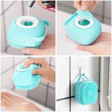 Pet Grooming System Bath Brush, Random Color, Cat Massage Comb, Cat & Dog Universal Bath Brush With Built-In Storage - Gentle Pet Comb, Massage Bath Brush With Built-In Shampoo Dispenser, Multi-Functional Massage Comb And Cleaning Tool, Ergonomic Handle - Pink - View 5
