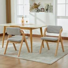 Solid Wood (Beech) Folding Chairs With Padded Seats, Stackable Dining Chairs, Suitable As Extra Seating For Kitchen, Office, Wedding, Party, Picnic - Grey - View 1