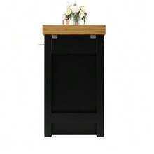 Mesa de comedor extensible tipo isla de cocina, mesa de comedor multifuncional con aparador, superficie de mesa giratoria 360°, mesa de cocina extensible con gran capacidad de almacenamiento, mueble de pared para sala de estar, negro - Ver 4
