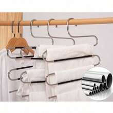 Stainless Steel Magic S-Shaped Multi-Layer Pants Rack, Pants Hanger, Wardrobe Storage Rack, Pants Clip, Wardrobe - Multicolor - View 3
