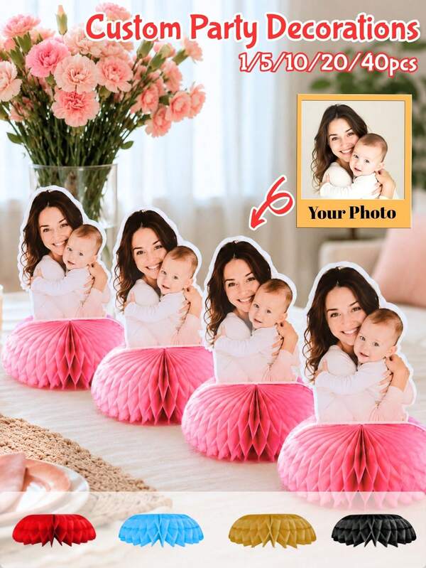 Centros de mesa personalizados con panal de abeja que incluyen fotos, decoraciones de mesa personalizadas para bodas, fiestas, cumpleaños, cabinas fotográficas y accesorios de decoración