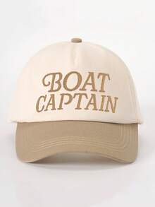 1件男士刺繡 BOAT CAPTAIN 配色棒球帽，個性化字母與鹿刺繡街頭時尚五片帽，戶外防曬休閒帽，適合春秋旅行、海灘度假 - 彩色 - 查看 8