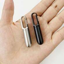 304 Stainless Steel Mini Pill Box Keychain, Waterproof Portable Medicine Holder, Airtight Pill Case For Travel, Vitamins, Tablets & Capsules - View 6