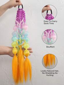Trenzas de Burbuja Retorcidas de Colores Mixtos Hechas a Mano de 24 Pulgadas - Extensiones de Cabello Estilo Vacaciones para Mujeres, Versátiles para Todos los Tipos de Cabello - Multicolor - Ver 6