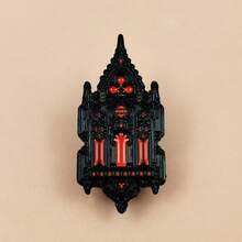 Gothic Cathedral Enamel Badge Black & Red Gothic Architecture Brooch Dark Vintage Religious Castle Pin Suitable For Coats Backpacks Gothic Style Gift - Multicolor - View 4