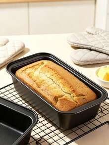 Carbon Steel Non-Stick Loaf Bread Pan Rectangular Cake Mold Bakeware For Toast Meatloaf Brownie - Black - View 5