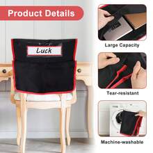 Creative Chair Cover With Storage, Durable Oxford Fabric Material, Chair Back Storage Pocket, Suitable For Home, Classroom, Office And Other Occasions. Multi-Color Design, Random Shipment. - A - View 4