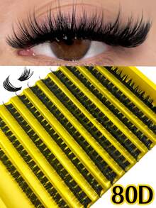 10 Rows 200/160 Clusters 8-16mm Mixed Length Russian D-Curl Thick Reusable Dramatic Eyelashes Suitable For Beginners (80D/100D Multiple Specifications) Eyelash Clusters Single Eyelashes False Eyelashes - D - View 2
