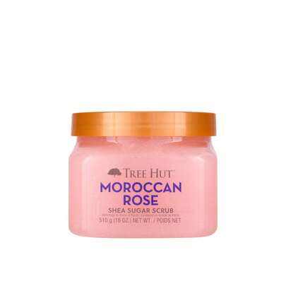 Tree Hut Esfoliante De Açúcar E Karité Rosa Marroquina 510g - Esfoliante Corporal, Manteiga De Karité, Óleos Naturais, Pele Macia, Fragrância Floral