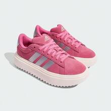 Adidas GRAND COURT PLATFORM Comfortable Soft Low-Top Sneakers Women's Pink - Rose Red/off White - View 3